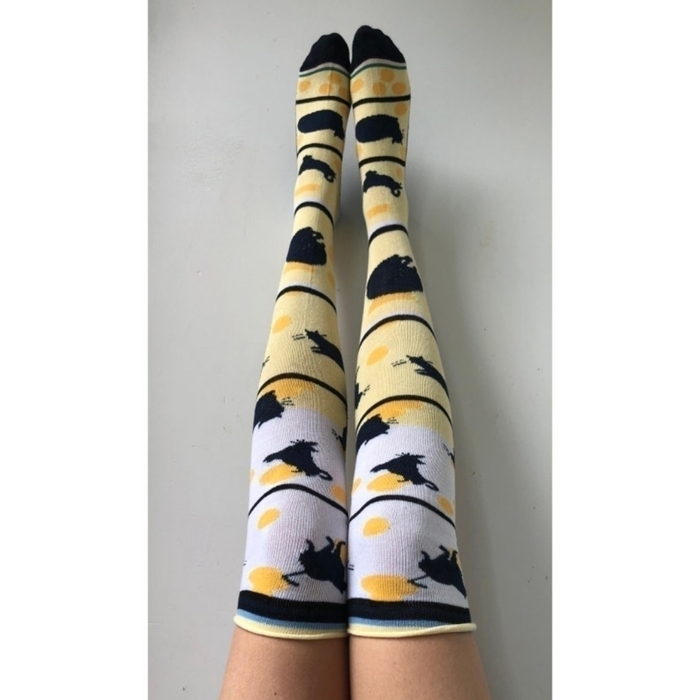 Peony and Moss Bundle of 2 cats knee high socks One Size New